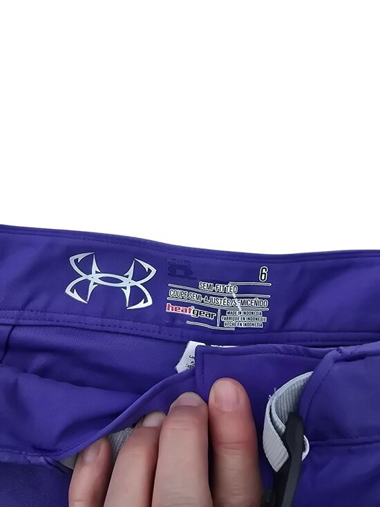 Under Armour Women's Purple Semi-Fitted HeatGear Shorts Size 6 Lightweight - Picture 3 of 5